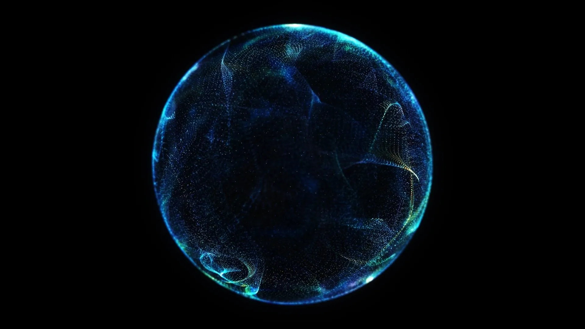 SEO Automation Platform — teal particle sphere orchestration